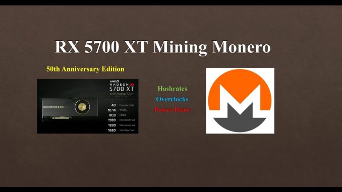 RX 5700 XT - Mining Monero